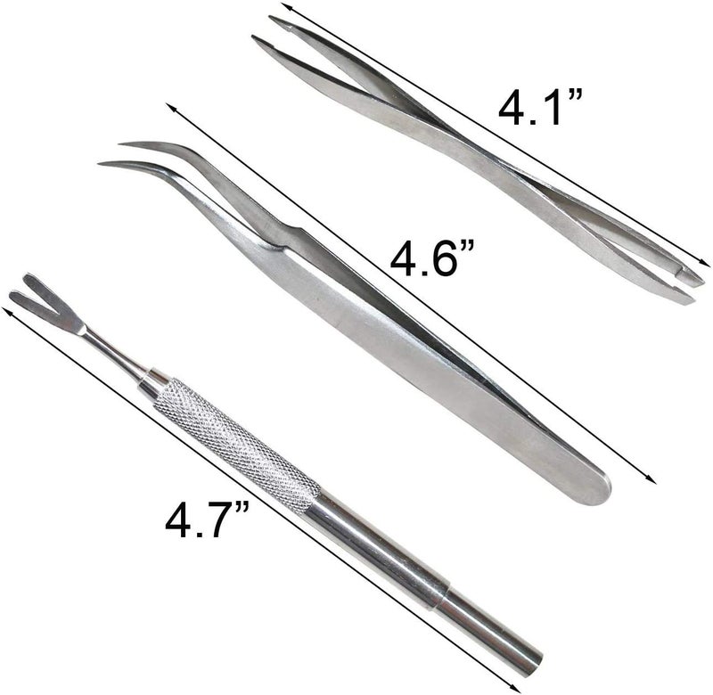Acronde 3 Pack Tick Remover Tool Set Stainless Steel Tick Remover Kit for Cats and Dogs - Image 3